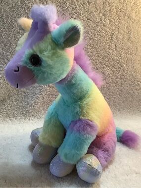 The Petting Zoo Plush Rainbow Unicorn Stuffed Animal Toy Pastel Multicolor